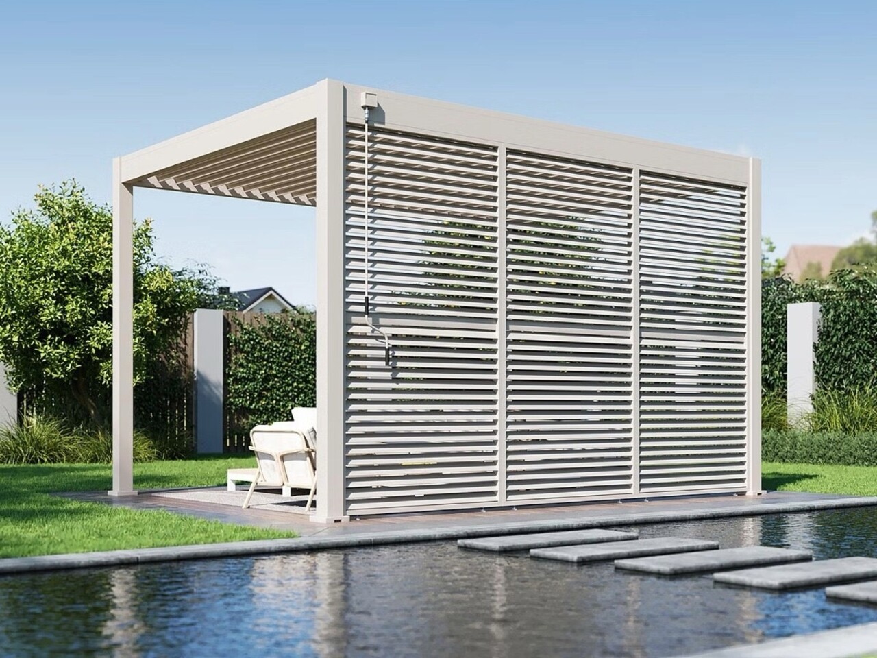 AVH-Collectie Venus verstelbare Lamellen zijpaneel 90cm camel sand