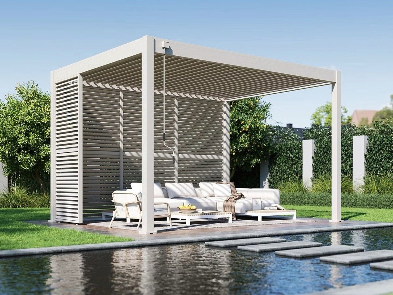 AVH-Collectie Venus verstelbare Lamellen zijpaneel 113 cm camel sand