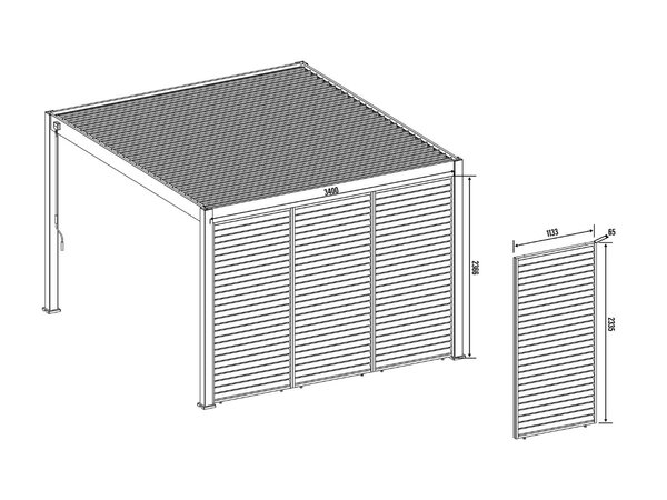 AVH-Collectie Venus verstelbare Lamellen zijpaneel 113 cm camel sand