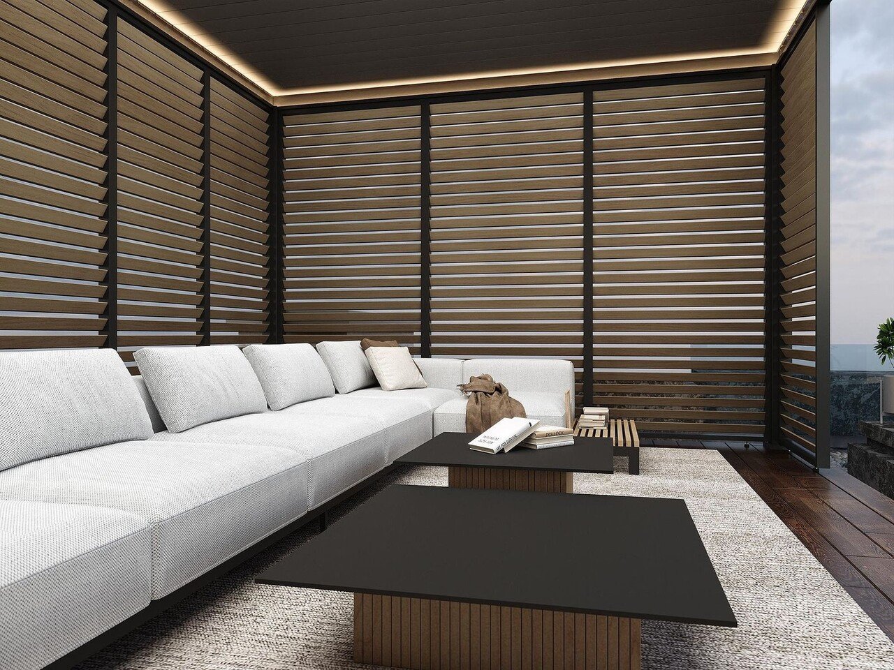 AVH-Collectie Venus verstelbare Lamellen zijpaneel 113 cm antraciet