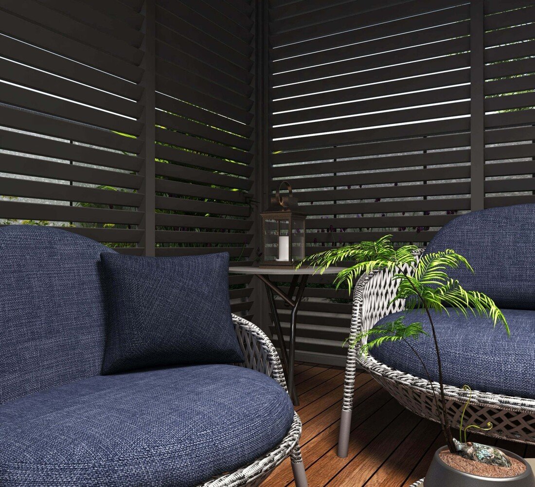 AVH-Collectie Venus verstelbare Lamellen zijpaneel 113 cm antraciet