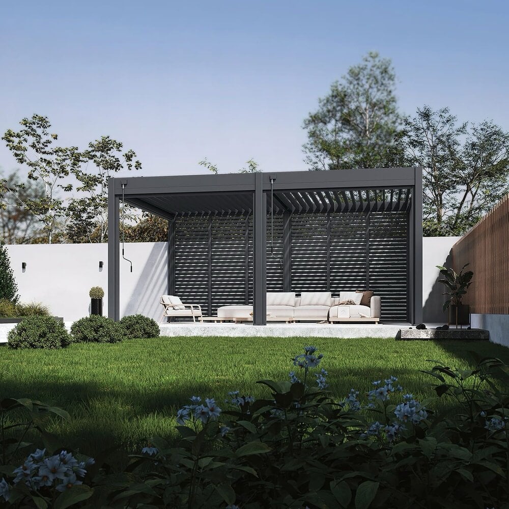 AVH-Collectie Venus verstelbare Lamellen zijpaneel 123 cm antraciet