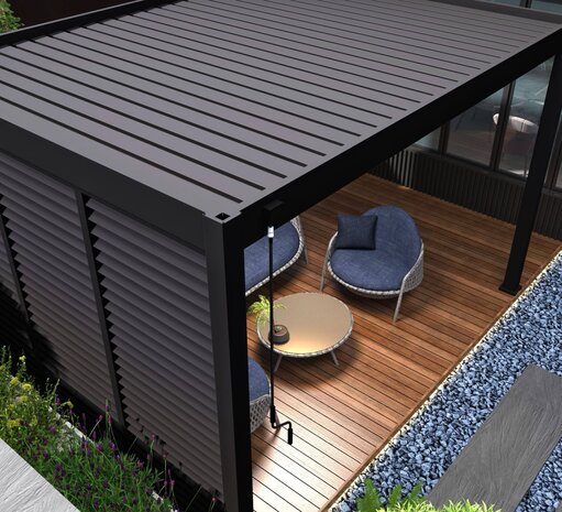 AVH-Collectie Venus verstelbare Lamellen zijpaneel 123 cm antraciet