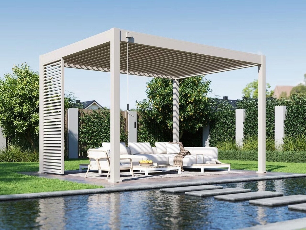 AVH-Collectie Venus verstelbare Lamellen zijpaneel 123 cm camel sand