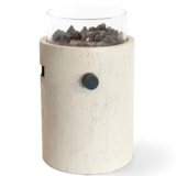 Happy Cocooning Happy Cocooning Lumi Stone tafelbrander rond 21,5xH37 cm travertine