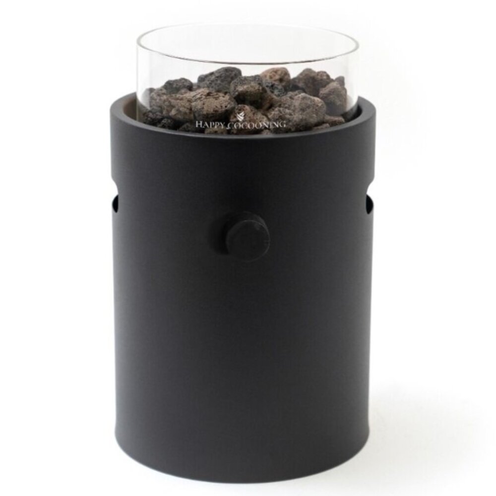 Happy Cocooning Happy Cocooning Lumi Steel tafelbrander rond 21xH37 cm Nordic Black