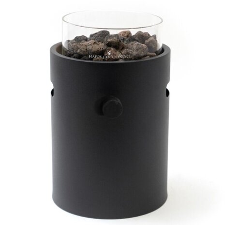 Happy Cocooning Happy Cocooning Lumi Steel tafelbrander rond 21xH37 cm Nordic Black