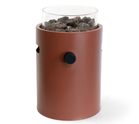 Happy Cocooning Happy Cocooning Lumi Steel tafelbrander rond 21xH37 cm Coral Red