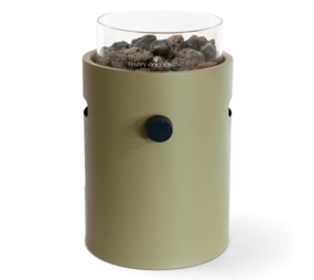 Happy Cocooning Happy Cocooning Lumi Steel tafelbrander rond 21xH37 cm Olive Green