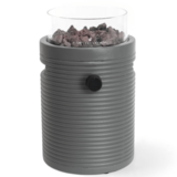 Happy Cocooning Happy Cocooning Lumi Groove tafelbrander rond 21,5xH37 cm Smokey Anthracite