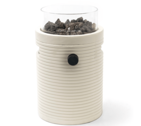 Happy Cocooning Happy Cocooning Lumi Groove tafelbrander rond 21,5xH37 cm Oyster Beige