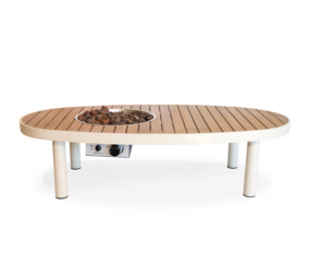 Happy Cocooning Happy Cocooning Riviera vuurtafel ovaal 140x74xH34 cm Oyster Beige