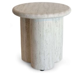 Happy Cocooning Happy Cocooning Rib bijzettafel rond 45xH45 cm travertine