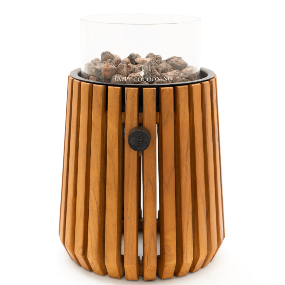Happy Cocooning Happy Cocooning Lumi Lagune tafelbrander rond 21,5xH37 cm teak