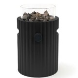 Happy Cocooning Happy Cocooning Lumi Rib tafelbrander rond 21,5xH37 cm Nordic Black