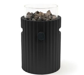 Happy Cocooning Happy Cocooning Lumi Rib tafelbrander rond 21,5xH37 cm Nordic Black