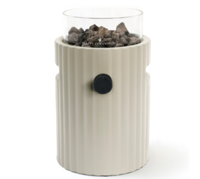 Happy Cocooning Happy Cocooning Lumi Rib tafelbrander rond 21,5xH37 cm Oyster Beige