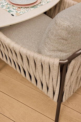 SUNS Fiave stoel bank loungeset 5 delig bronze clouded rope SUNS