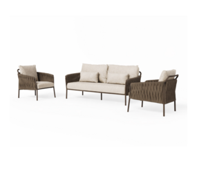 SUNS Fiave stoel bank loungeset 3 delig bronze clouded rope SUNS