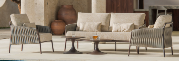 SUNS Fiave stoel bank loungeset 3 delig bronze clouded rope SUNS