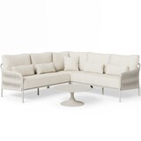 SUNS Fiavè hoek loungeset 4 delig Camel sand | Misty rope | Beachy bouclé SUNS