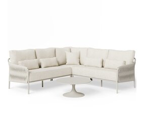 SUNS Fiavè hoek loungeset 4 delig Camel sand | Misty rope | Beachy bouclé SUNS