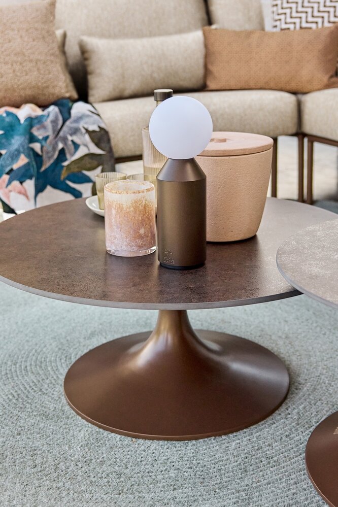 SUNS Fiavè hoek loungeset 6 delig Bronze | Clouded rope | Pebble desert bouclé SUNS