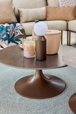 SUNS Fiavè hoek loungeset 4 delig Bronze | Clouded rope | Pebble desert bouclé SUNS