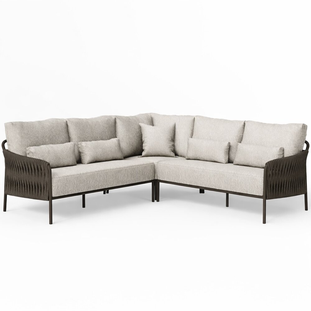 SUNS Fiavè hoek loungeset 3 delig Bronze | Clouded rope | Pebble desert bouclé SUNS