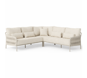 SUNS Fiavè hoek loungeset 3 delig Camel sand | Misty rope | Beachy bouclé SUNS