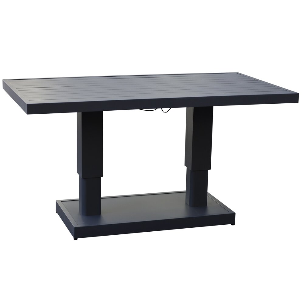 AVH-Collectie Saigon dining tuintafel aluminium antraciet in hoogte verstelbaar 136x72xH51/78 cm
