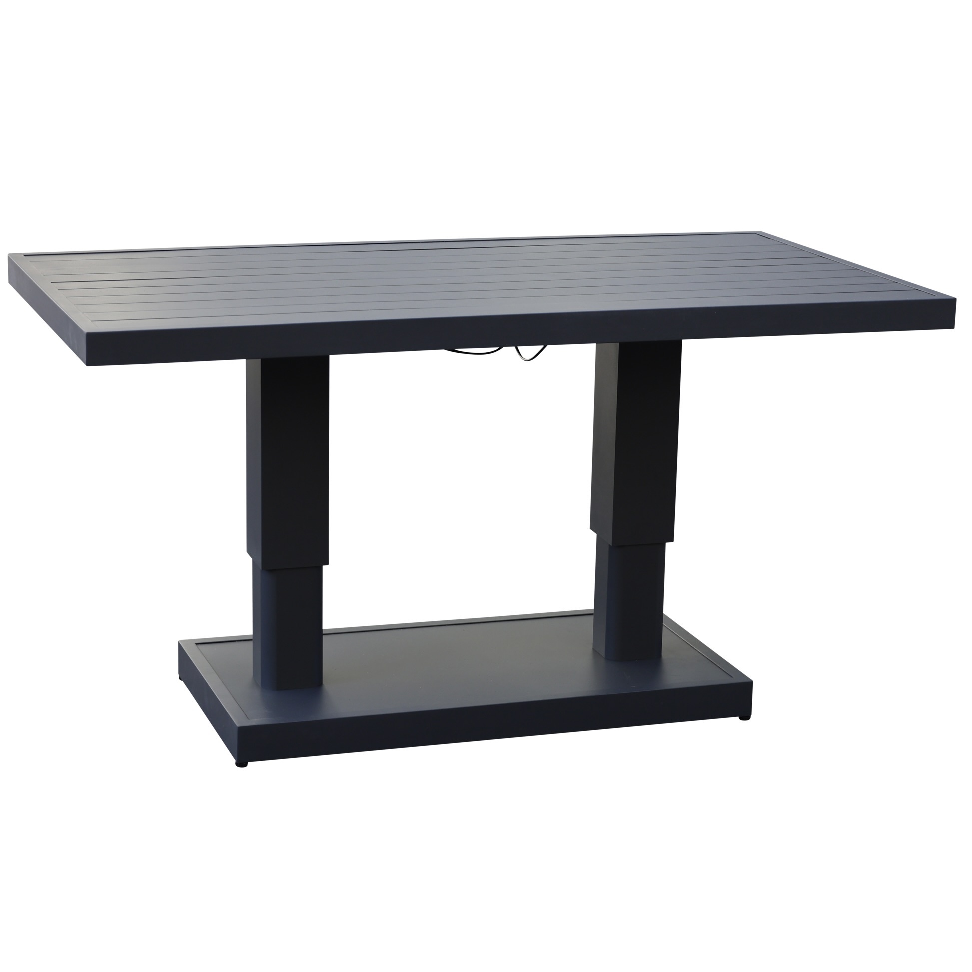 AVH-Collectie Saigon dining tuintafel aluminium antraciet in hoogte verstelbaar 136x72xH51/78 cm