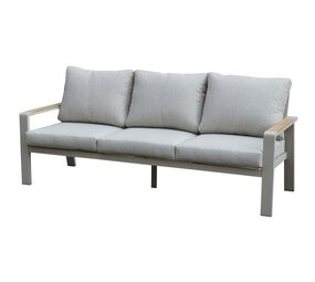AVH-Collectie Lola 3-zitsbank aluminium latte zand soft grey kussens