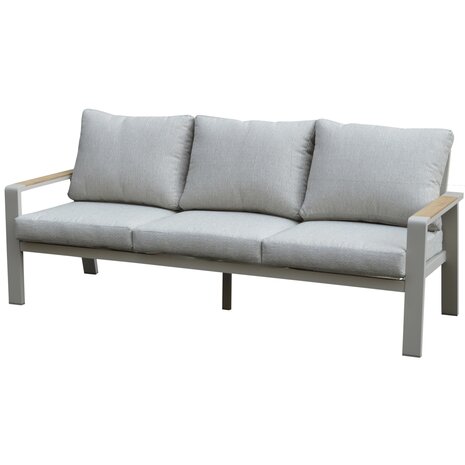 AVH-Collectie Lola 3-zitsbank aluminium latte zand soft grey kussens