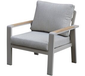 AVH-Collectie Lola lounge tuinstoel aluminium latte soft grey kussens
