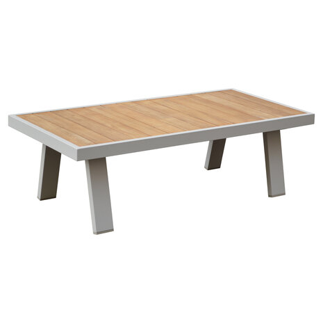 AVH-Collectie Lola lounge tuintafel 121x60xH39 cm aluminium latte - teak