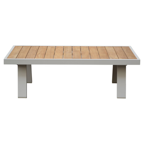 AVH-Collectie Lola lounge tuintafel 121x60xH39 cm aluminium latte - teak