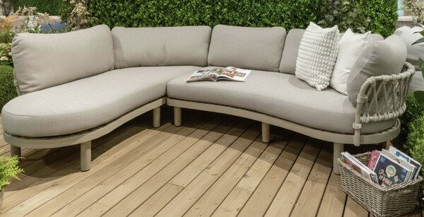 AVH-Collectie Serena organische hoek lounge bank 2 delig latte rope