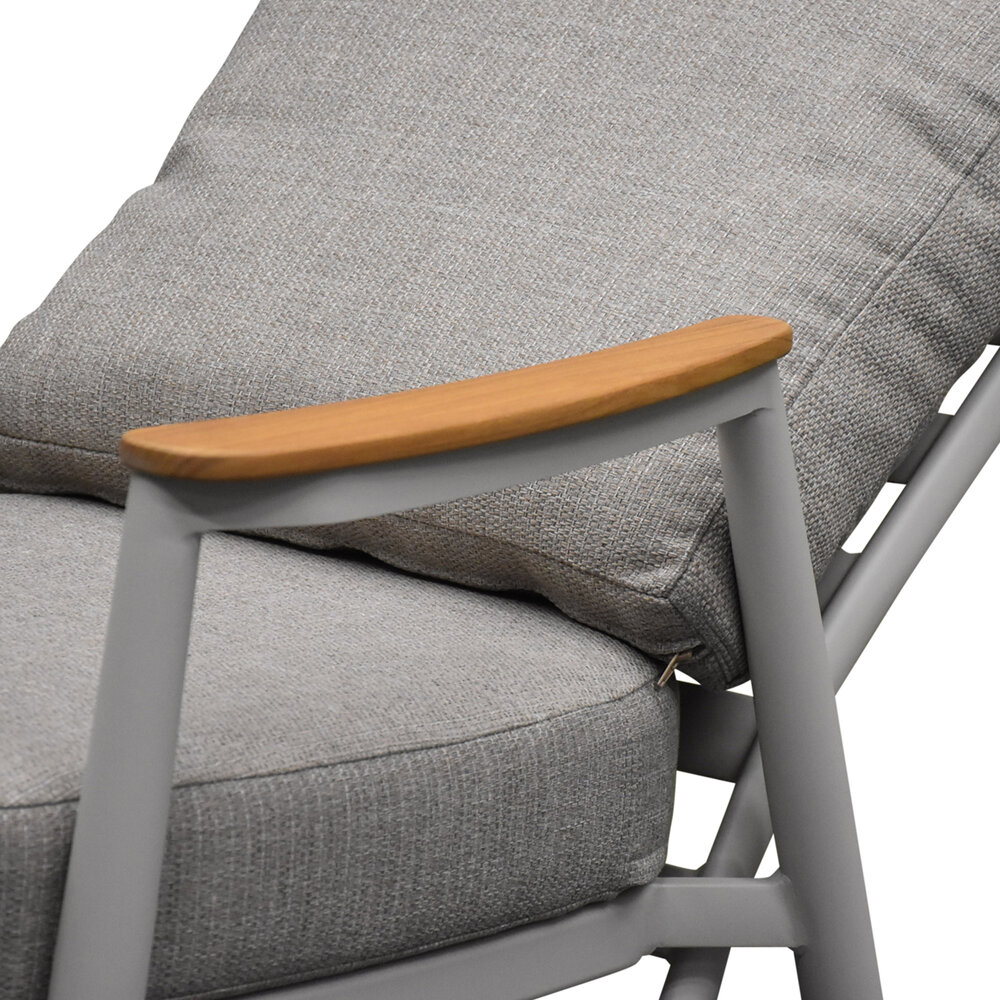 AVH-Collectie Savanna verstelbare dining tuinstoel aluminium latte