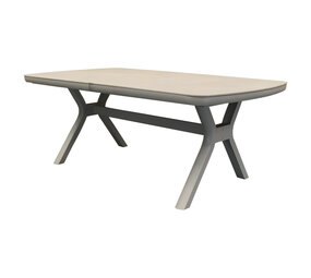 AVH-Collectie Vespera uitschuifbare dining tuintafel 190-270x110xH74 cm latte