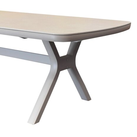 AVH-Collectie Vespera uitschuifbare dining tuintafel 190-270x110xH74 cm latte