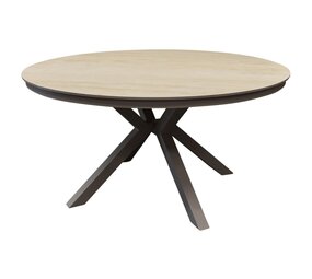 AVH-Collectie Samantha dining tuintafel 120xH75 cm rond latte keramisch blad