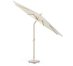 Platinum Riva parasol 300 cm rond teak ecru met kniksysteem Platinum Riva parasol 300 cm rond teak ecru met kniksysteem