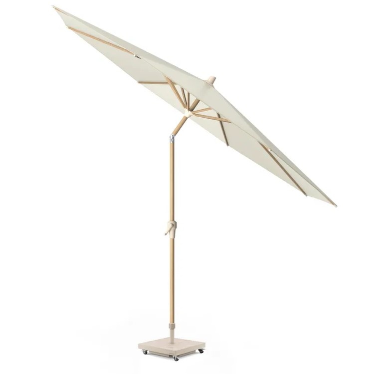 Platinum Riva parasol 300 cm rond teak ecru met kniksysteem