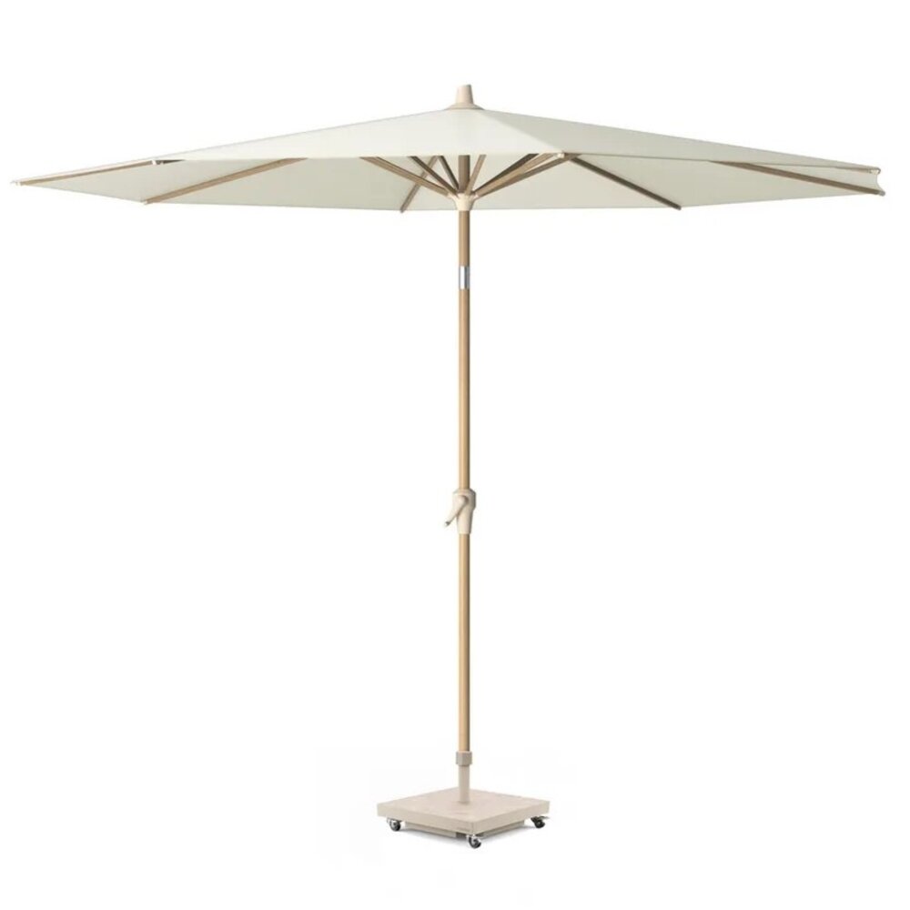 Platinum Riva parasol 300 cm rond teak ecru met kniksysteem Platinum Riva parasol 300 cm rond teak ecru met kniksysteem