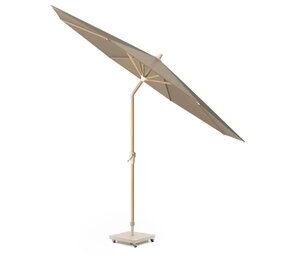 Platinum Riva parasol 300 cm rond teak taupe met kniksysteem Platinum Riva parasol 300 cm rond teak taupe met kniksysteem