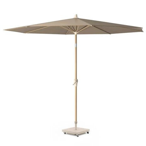 Platinum Riva parasol 300 cm rond teak taupe met kniksysteem Platinum Riva parasol 300 cm rond teak taupe met kniksysteem