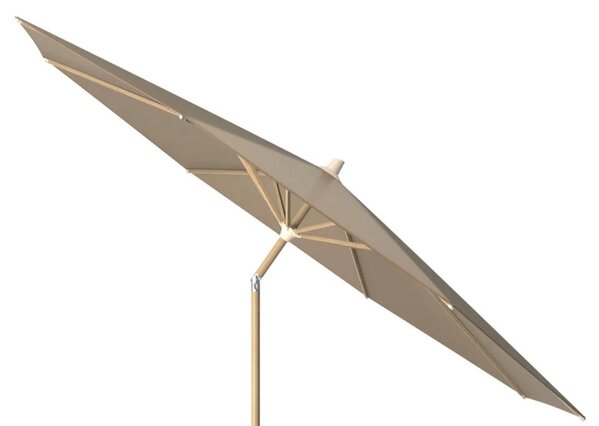 Platinum Riva parasol 300 cm rond teak taupe met kniksysteem Platinum Riva parasol 300 cm rond teak taupe met kniksysteem