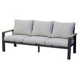 AVH-Collectie Lola 3-zitsbank aluminium antraciet soft grey kussens