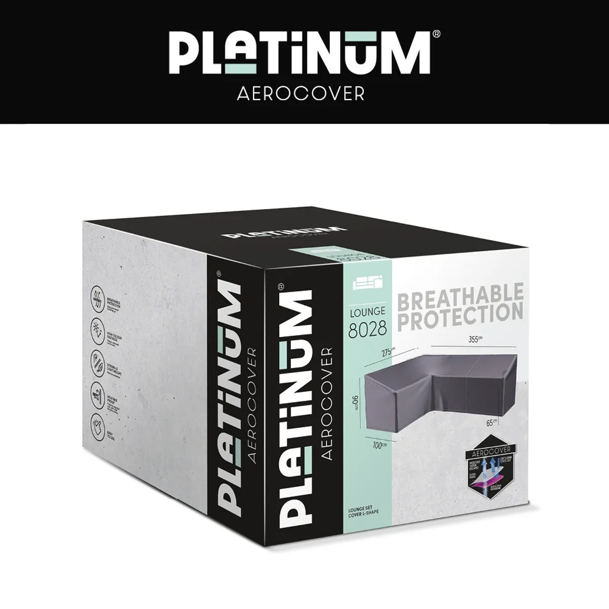 Platinum AeroCover Loungehoes L HB 355x275x100xH65/90 links